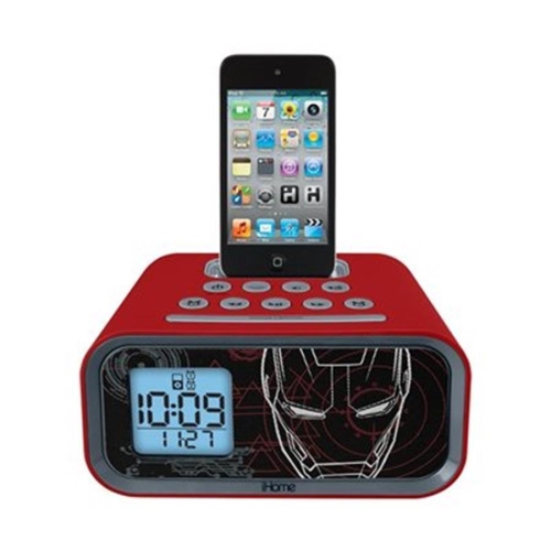 iHome EKIDS DISNEY Système de Haut-Parleurs à Réveil Double pour IPod IronMan