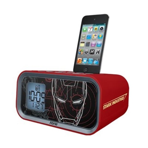 eKids Iron Man Dual Alarm Clock and 30 pin iPod Speaker Dock, by iHome - MR-H22