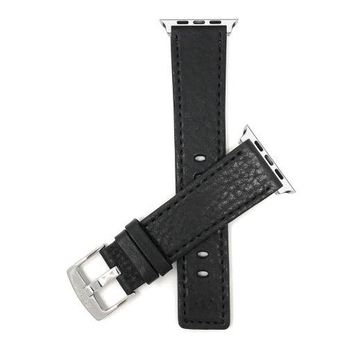 BANDINI  Black, Leather 41MM / 40MM / 38MM Apple Watch Band Strap, Stainless Steel Buckle, Series 8 7 6 5 4 3 2 1 & Se In Multicolor