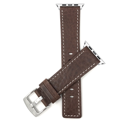 Brown, Leather 41mm / 40mm / 38mm Apple Watch Band Strap, Stainless Steel Buckle, Series 8 7 6 5 4 3 2 1 & SE
