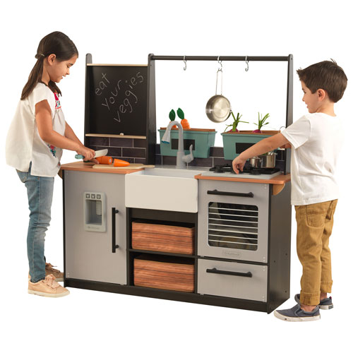 brown play kitchen