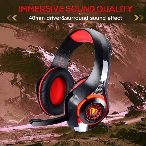 3.5mm Professional Gaming Headset, PC Gaming Headphone with Mic and LED Lights for Laptop, Computer