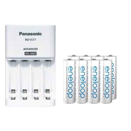 Panasonic BQ-CC17 Smart Charger + 8 AA Panasonic Eneloop Batteries