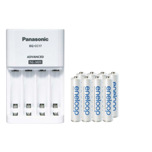 Panasonic BQ-CC17 Smart Charger + 8 AAA Panasonic Eneloop Batteries