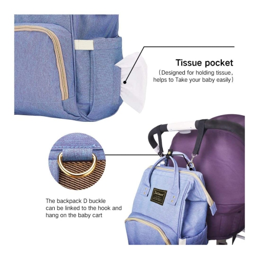 Dainty Diaper Bag Multi-Function Backpack Nappy Bags; Waterproof Travel Backpack; Large Capacity18L; Stylish & Durable