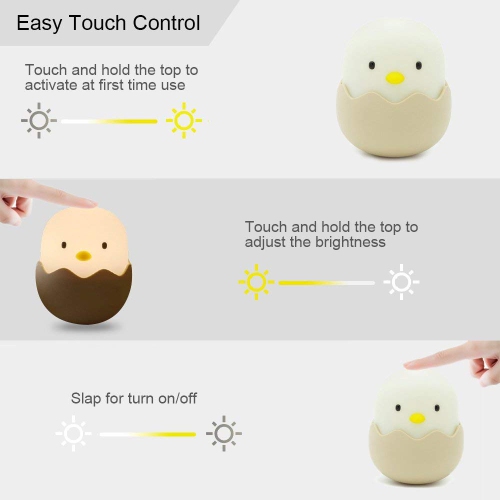 Interrupteur à bascule coquille d’oeuf pour bébé, veilleuse pour enfants, interrupteur à bouton en silicone, USB
