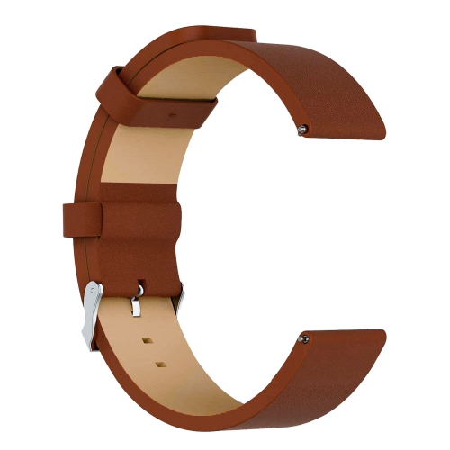 StrapsCo Brown Genuine Leather Watch Band Strap for Fitbit Versa
