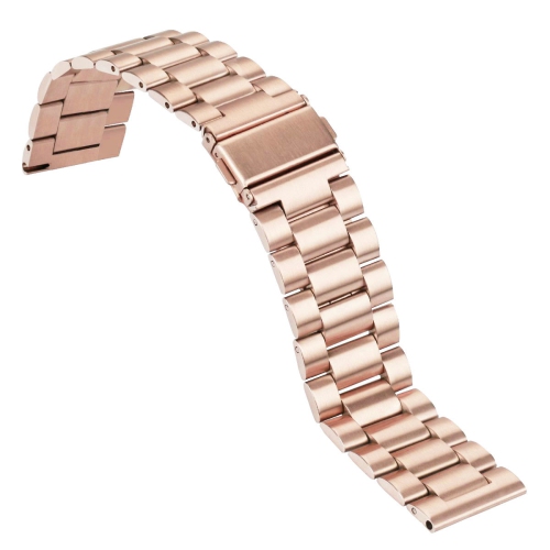 StrapsCo Rose Gold Stainless Steel Link Watch Band Strap for Fitbit Versa