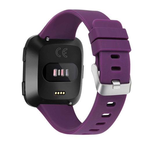StrapsCo Purple Rubber Watch Band Strap for Fitbit Versa - Small
