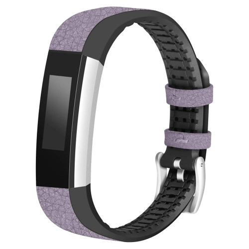 StrapsCo Pebbled Leather & Rubber Watch Band Strap for Fitbit Alta & Alta HR - Mauve