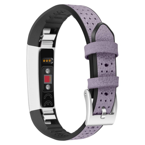 StrapsCo Pebbled Leather & Rubber Watch Band Strap for Fitbit Alta & Alta HR - Mauve