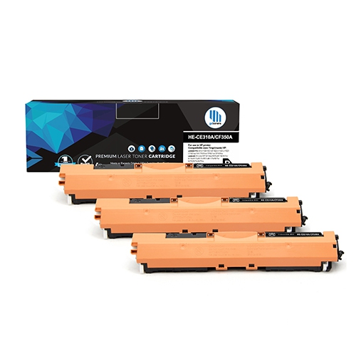 GOTONERS  3Pk HP New Compatible Ce310A (126A) Standard Yield Toner Cartridge for Laserjet Cp1021/1022/1023/1025/1026/1027/1028 In Black