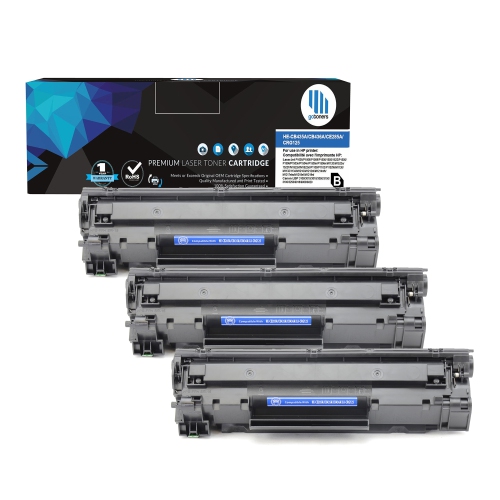 Gotoners™ 3PK HP New Compatible CE285A CB435A CB436A Standard Black Toner LaserJet P1102/1104, M1217/1522,P1002/1005/1505