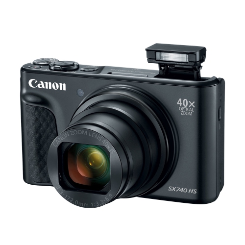 Appareil photo PowerShot SX740 de Canon avec zoom optique 40x et écran ACL inclinable 3 po - vidéo 4K, Wi-Fi, CCP, compatible Bluetooth