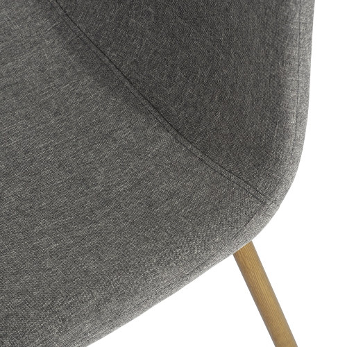 Eames Dining Chair Set of 4 Eiffel Legged Base Strong Metal Leg Fabric Seat Elegant Grey