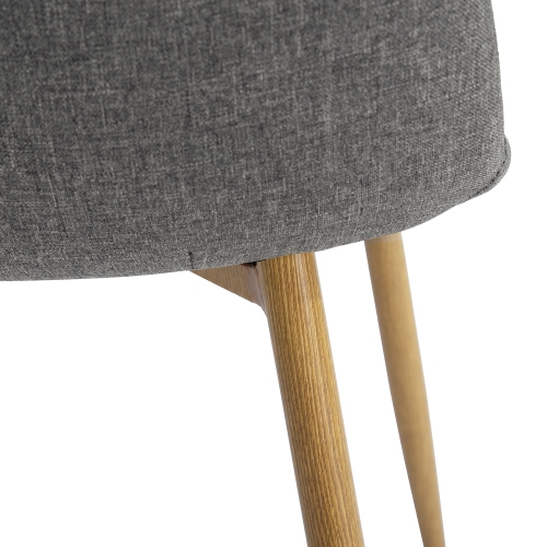 Eames Dining Chair Set of 4 Eiffel Legged Base Strong Metal Leg Fabric Seat Elegant Grey