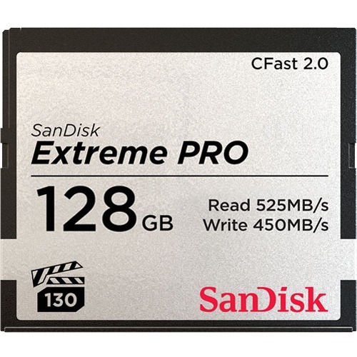 Sandisk Extreme Pro - Flash memory Card - 128 GB - CFast 2.0 - Silver
