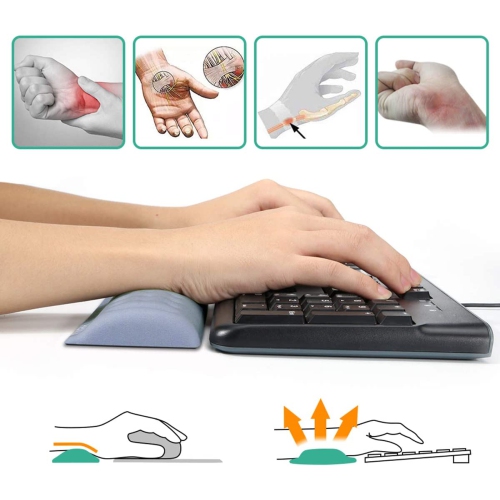 Aelfox Memory Foam Keyboard Wrist Rest&Mouse Pad Wrist Support, Ergonomic Design for Office, Home Office, Laptop, Desktop Computer, Gaming Keyboard