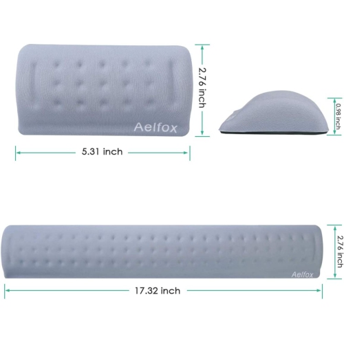Aelfox Memory Foam Keyboard Wrist Rest&Mouse Pad Wrist Support, Ergonomic Design for Office, Home Office, Laptop, Desktop Computer, Gaming Keyboard