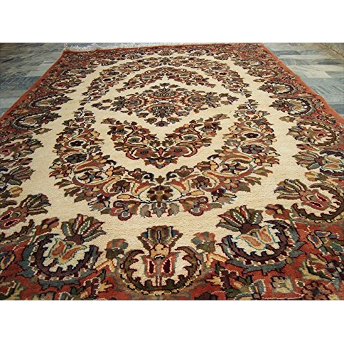 AHMEDANI  Shab-E-Chiragan Exclusive Designed Area Rug Hand Knotted Wool Silk Carpet (6 X 4)'