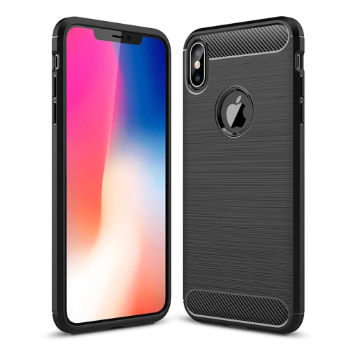 PANDACO Black Brushed Metal Case for iPhone XS Max