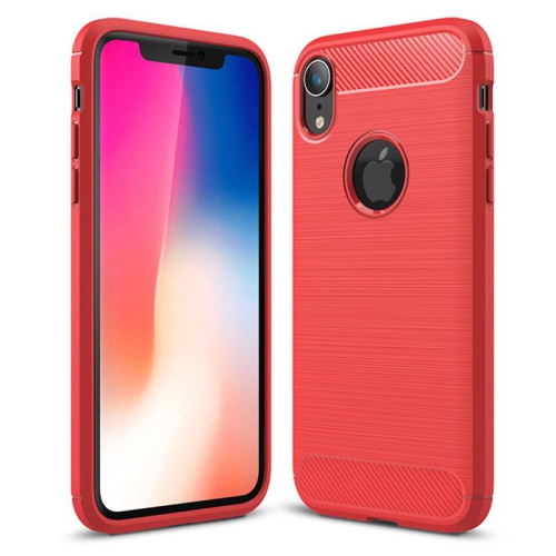 PANDACO Red Brushed Metal Case for iPhone XR