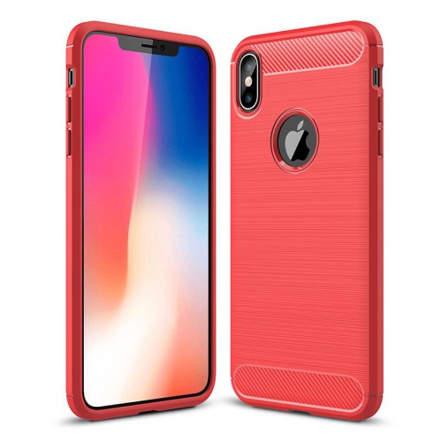 PANDACO Red Brushed Metal Case for iPhone XS Max