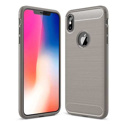 PANDACO Grey Brushed Metal Case for iPhone XS Max