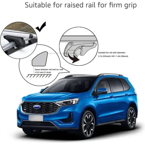 Barres transversales de porte-bagages de toit Stanz 54 barres transversales en aluminium Aero nécessaire – se monte sur les toits de votre voiture ou
