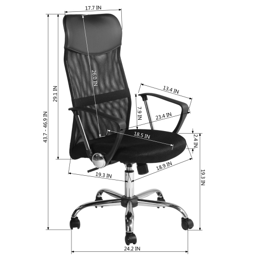 Ergonomic Mesh Adjustable Conference Office Executive Chair Black