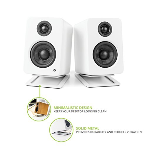 Kanto S2 Desktop Speaker Stands for Small Speakers, White