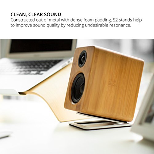 Kanto S2 Desktop Speaker Stands for Small Speakers, White