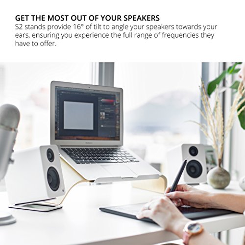 Kanto S2 Desktop Speaker Stands for Small Speakers, White