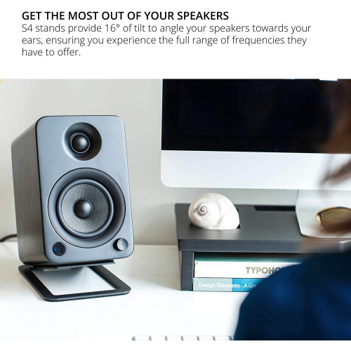 Kanto S4 Desktop Speaker Stands for Midsize Speakers, Black