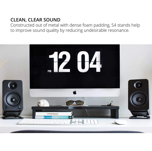 Kanto S4 Desktop Speaker Stands for Midsize Speakers, Black