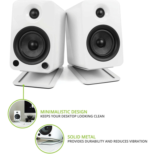 Kanto S4 Desktop Speaker Stands for Midsize Speakers, White