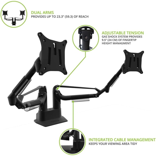 Kanto DMS2000 Dual-Monitor Desktop Mount for 17-inch to 32-inch Displays - Black