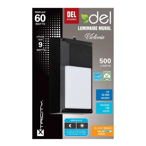 Xtricity led wall mount 9w/120v/3000k soft white victoria