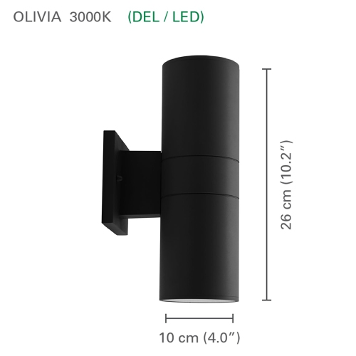 Xtricity - LED Outdoor Wall Light, 18w/120v/3000k, Soft White Lighting, From the Olivia Collection, Black