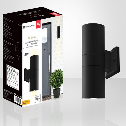 Xtricity - LED Outdoor Wall Light, 18w/120v/3000k, Soft White Lighting, From the Olivia Collection, Black