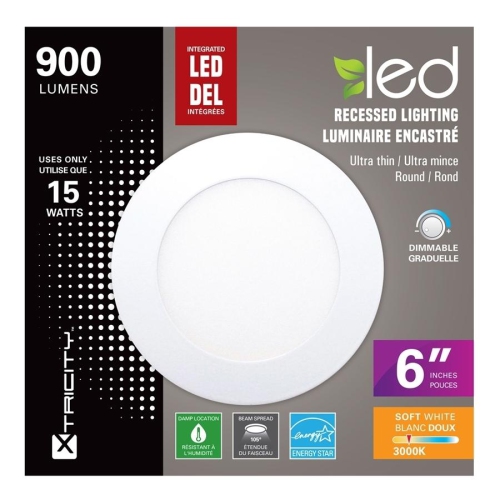 Xtricity recessed lighting led 6'' 15w/900l/3000k round-white 1pk