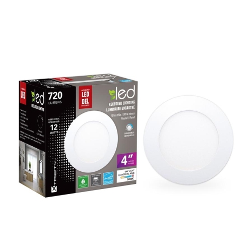 Xtricity recessed lighting led 4'' 12w/720l/5000k/round-white/1pk