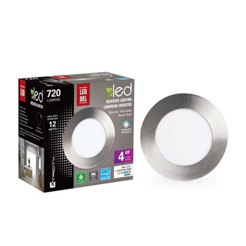 XTRICITY  Recessed Lighting Led 4" 12W/720L/5000K/round-Nickel