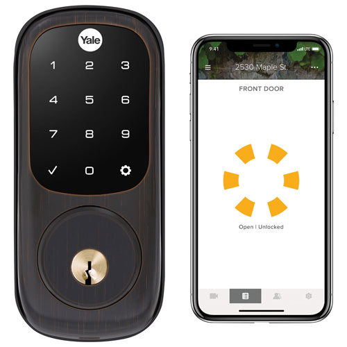 Serrure intelligente Bluetooth à écran tactile Connected by August Assure de Yale - Bronze