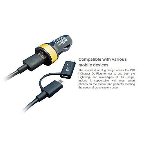 Apple Certified Lightning and Micro USB Universal Car Charger for iPhone, iPad, iPod and Android - Yellow