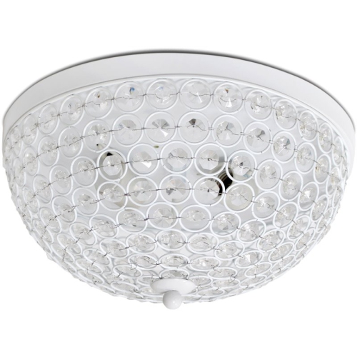 ALL THE RAGES CANADA Elegant Designs Elipse Crystal 2 Light Ceiling Flush Mount, White