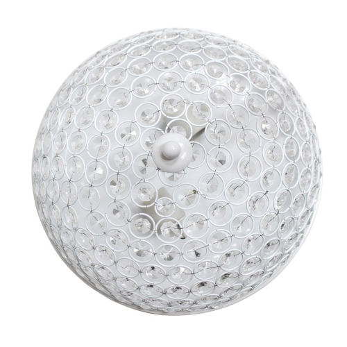 Elegant Designs Elipse Crystal 2 Light Ceiling Flush Mount, White