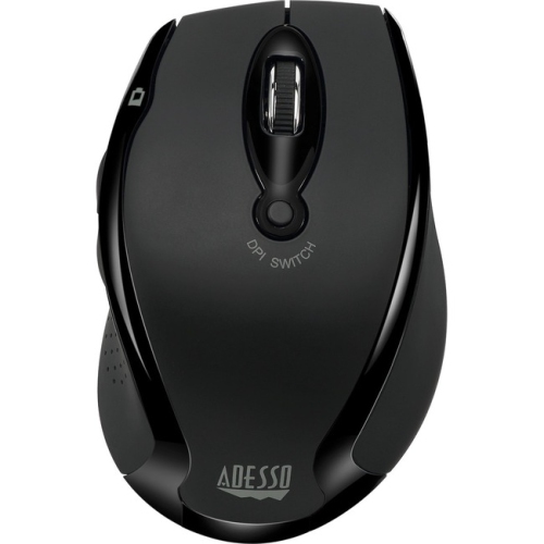 Adesso 800/1200/1600 DPI Wireless Optical Ergonomic Mouse - Black -