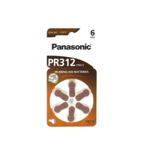 360-Pack Size PR312 Panasonic Hearing Aid Batteries