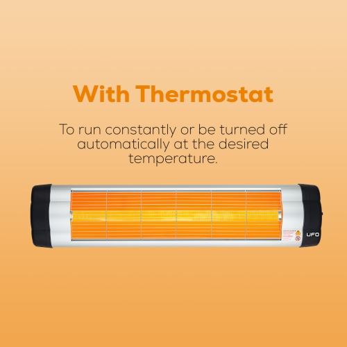 OVNI S-15, radiateur infrarouge mural de 1500 W avec thermostat, argenté